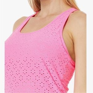 Lilly Pulitzer Luxletic UPF 50+ Havana Pink eyelet tank size Medium